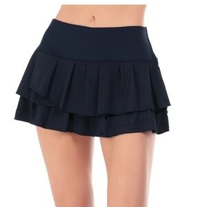Lucky in love longer length Navy Tiered Skirt